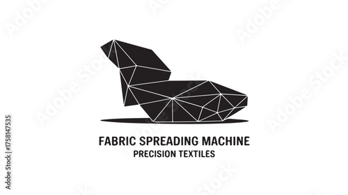 Modern geometric logo design for fabric spreading machinery symbolizes precision and advanced textile technology for industrial applications