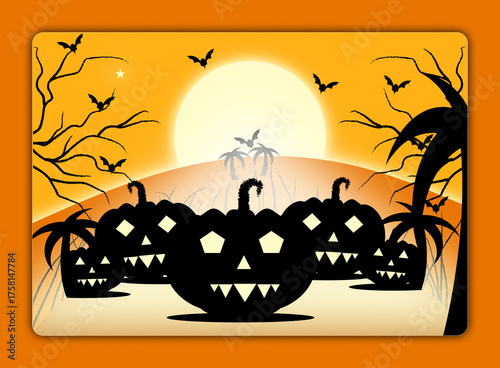 Happy Halloween Pumpkin Silhouette JPG Design