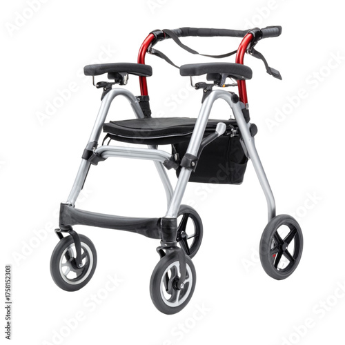 Lightweight aluminum rollator walker for elderly mobility and independence