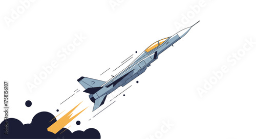 An advanced fighter jet ascends rapidly into the sky leaving a trail of smoke.