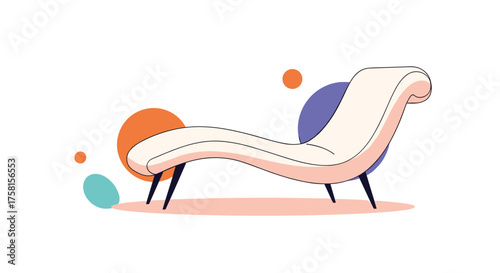 A comfortable and modern chaise lounge perfect for relaxation and interior design.