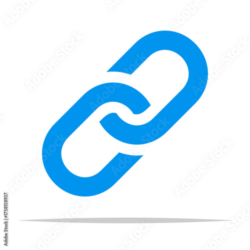 Blue hyperlink chain symbol vector isolated illustration