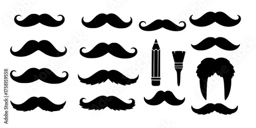 black moustaches silhouettes
