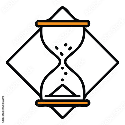 Hourglass symbol icon temporal flow concept representing time passing measurement countdown timer and chronology