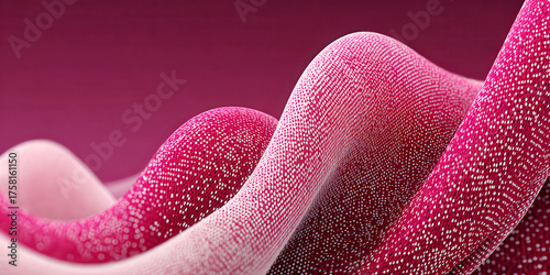 Abstract Pink and Magenta Textured Wavy Fabric Cloth Digital Dots Background