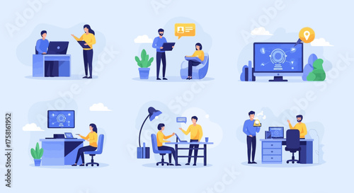 Artificial Intelligence in Daily Life Vector Set