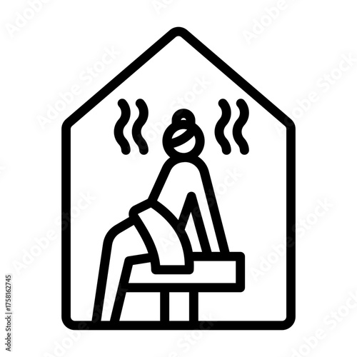 Steam Room Icon - Black Outline