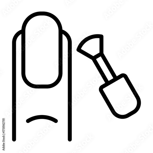Manicure Icon - Black Outline