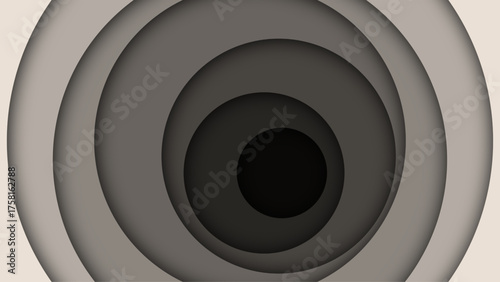 Concentric Grey Circles Abstract Background with Depth Effect
