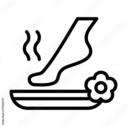 Pedicure Icon - Black Outline