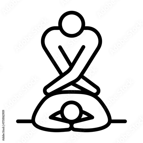 Deep Tissue Massage Icon - Black Outline
