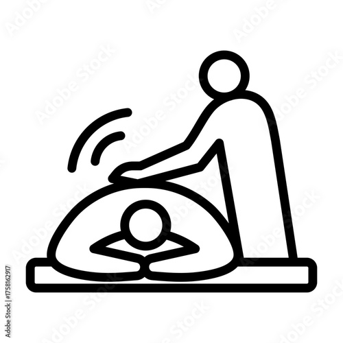 Swedish Massage Icon - Black Outline