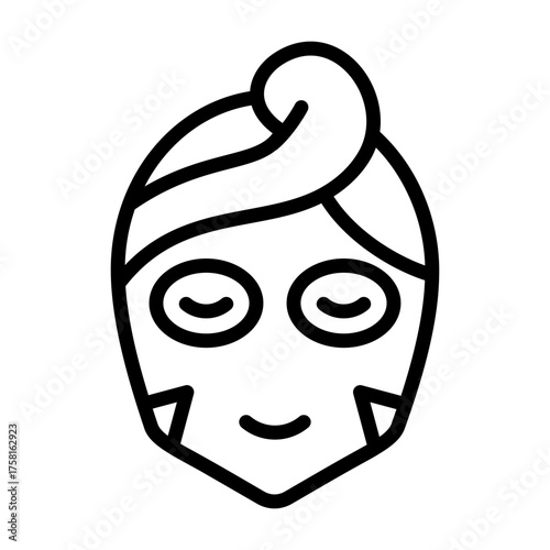 Facial Mask Icon - Black Outline