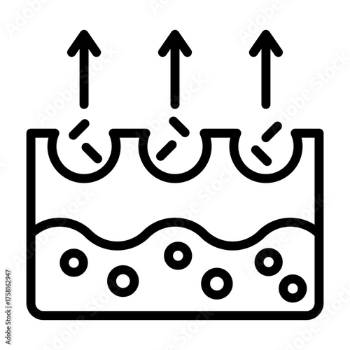 Exfoliation Icon - Black Outline