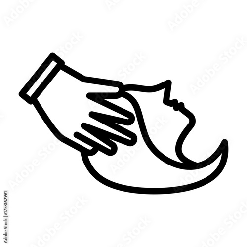 Scalp Massage Icon - Black Outline