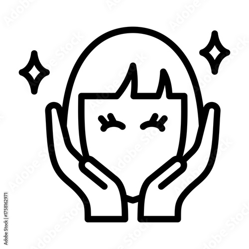 Anti Aging Icon - Black Outline