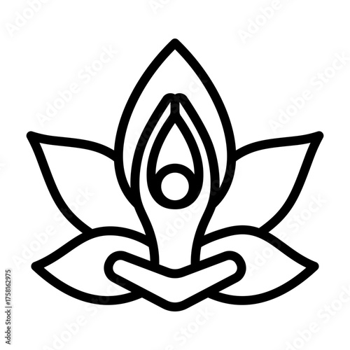 Wellness Retreat Icon - Black Outline