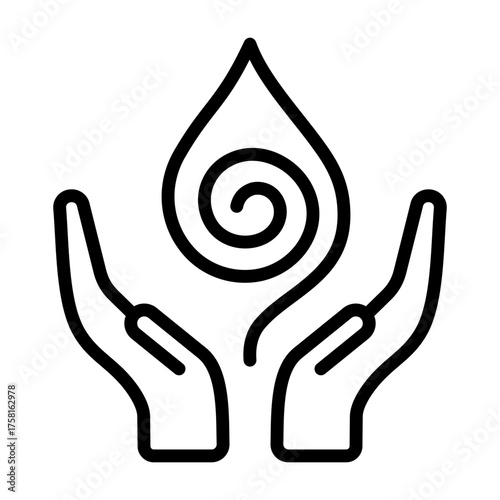 Chakra Balancing Icon - Black Outline