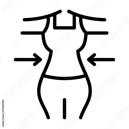 Body Contouring Icon - Black Outline