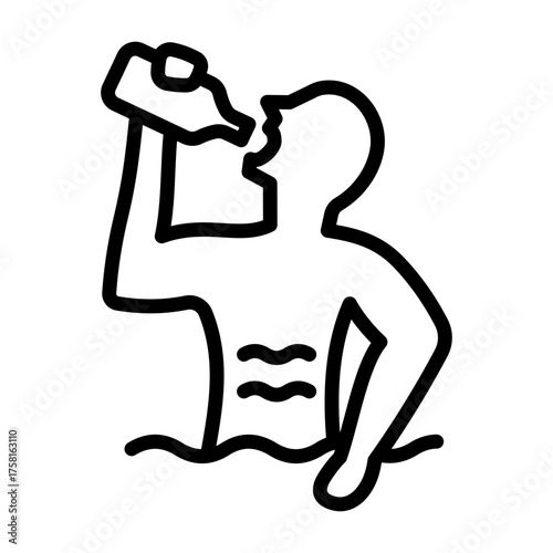 Hydration Icon - Black Outline