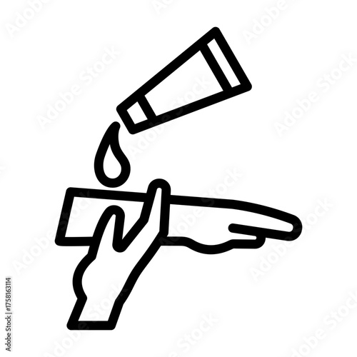 Body Lotion Icon - Black Outline