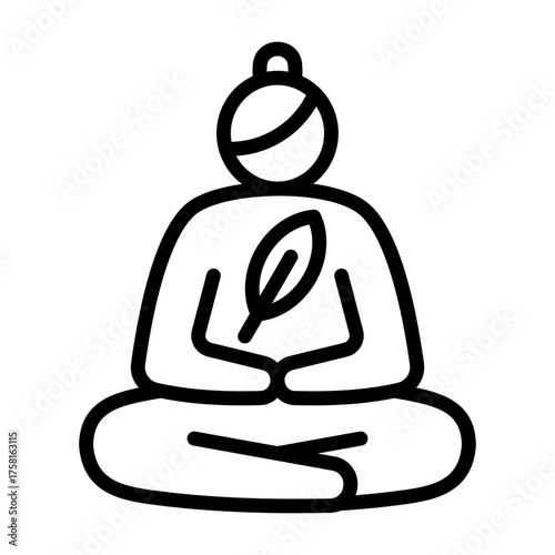 Relaxation Techniques Icon - Black Outline