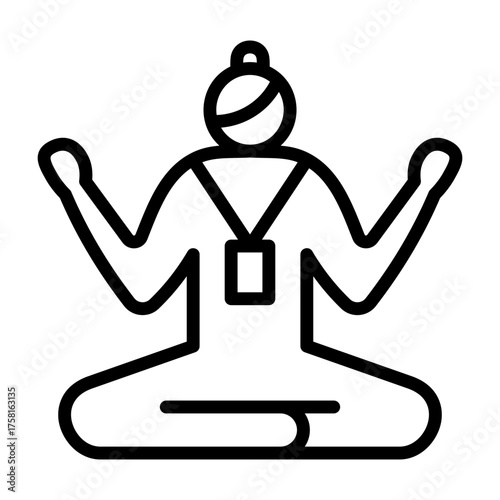 Wellness Coach Icon - Black Outline