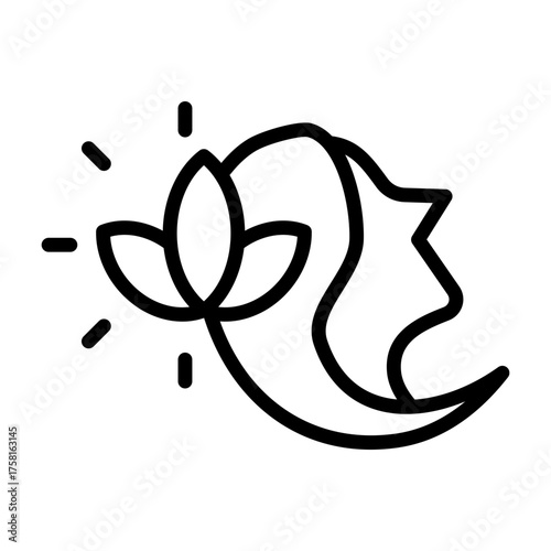 Mindfulness Icon - Black Outline