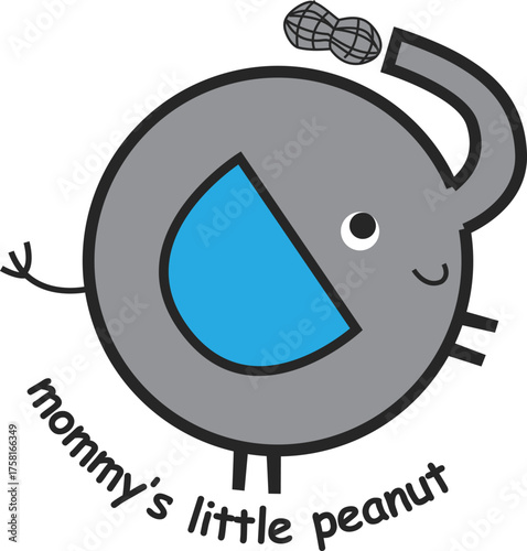 little mommy peanut animals print vector art