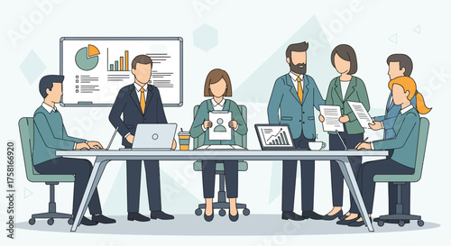 Collaborative teamwork meeting concept with diverse business professionals