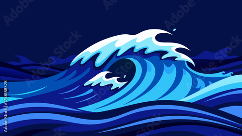 Dynamic Stylized Illustration of a Large Ocean Wave Crashing water nature Modern car vector illustration Flat car icon Urban vehicle vector