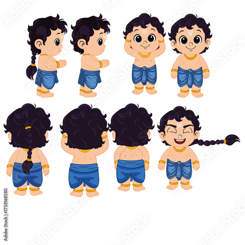 Baby Krishna Character Model Sheet