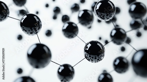 Abstract black spheres network design element
