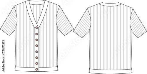 girls cardigan dress ribbed style outline artwork design 