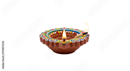 Intricate Decorative Oil Lamp for Diwali - Beautiful Oil Lamp with Festival Design