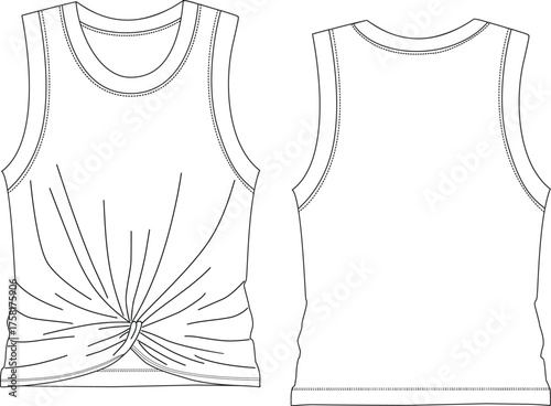 ladies tank top outline artwork Vector art