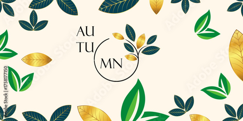 Autumn forest leaves seamless pattern.