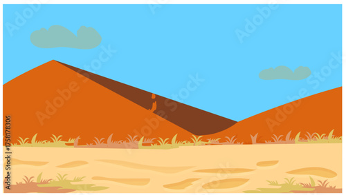 Vibrant Desert Dunes Landscape Illustration