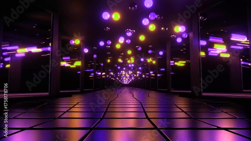 VJ LOOP NEON Tunnel Abstract Background Video