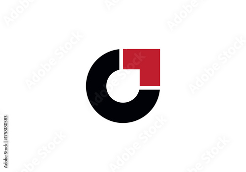letter O icon and arrow sign vector logo illustration