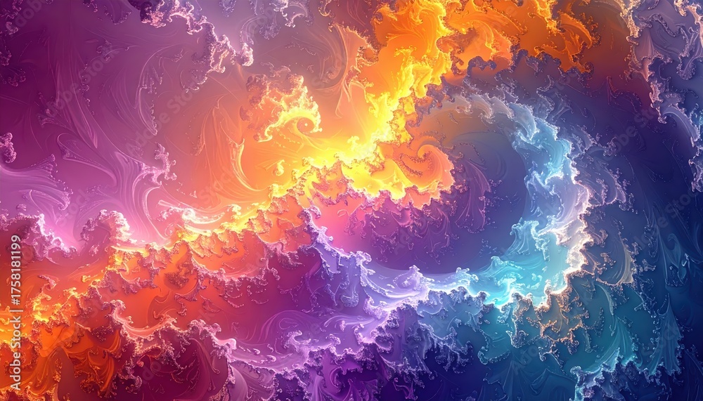 Obraz premium Abstract colorful smoke background dynamic abstract background featuring vibrant flowing smoke textures and vivid color gradients