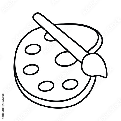 Palette representing art creativity and school painting class Icon
