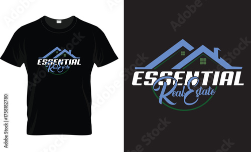 Essential real estate logo, tshirt design