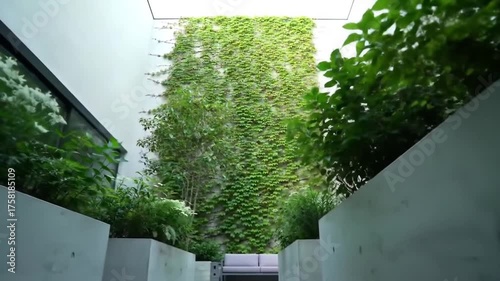 Modern Courtyard Oasis: Lush Greenery and Serene Relaxation