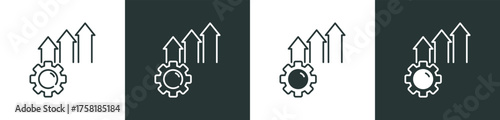 Development Icon Collection in Outline and Mixed Black and White Style