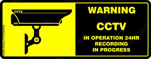 Warning, cctv,  security alert,  sign vector