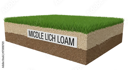 Micdle Lich Loam Soil Profile with Grass.