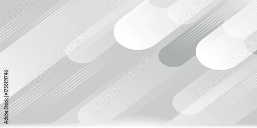 Minimalist White Abstract Background with Gray Geometric Stripes