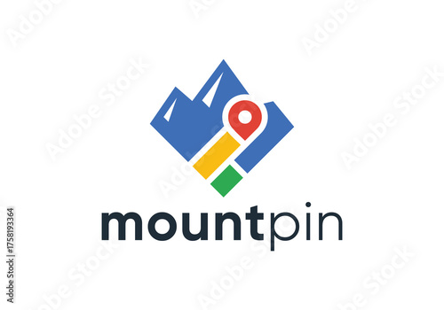 mountain pin logo location. expedition outdoor adventure sport symbol design concept
