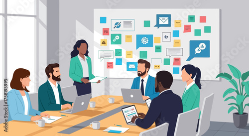 Diverse Business Team Meeting Around Conference Table.